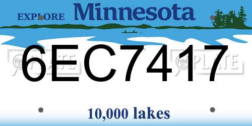 6EC7417 Minnesota License Plate