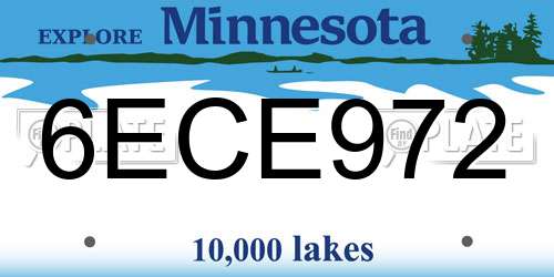 6ECE972 Minnesota License Plate