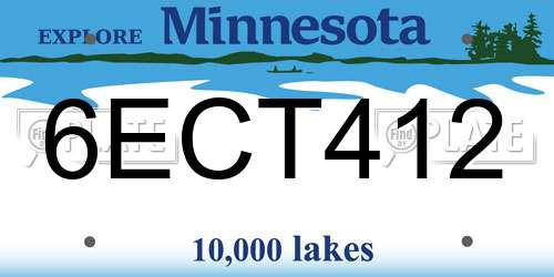 6ECT412 Minnesota License Plate