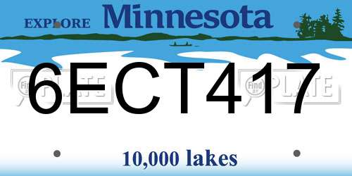 6ECT417 Minnesota License Plate