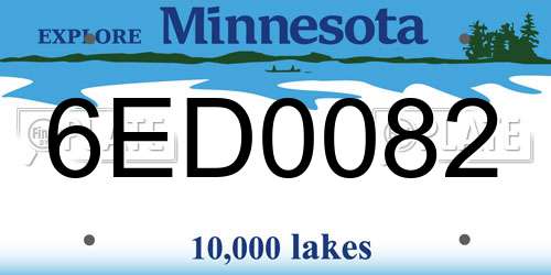 6ED0082 Minnesota License Plate