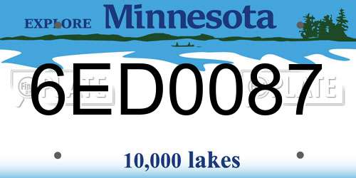 6ED0087 Minnesota License Plate