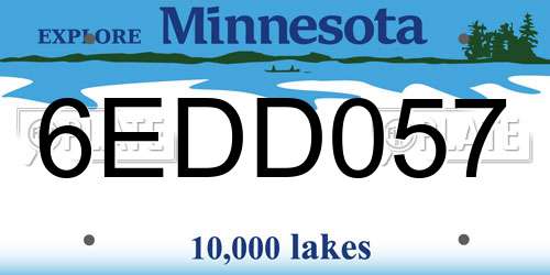 6EDD057 Minnesota License Plate