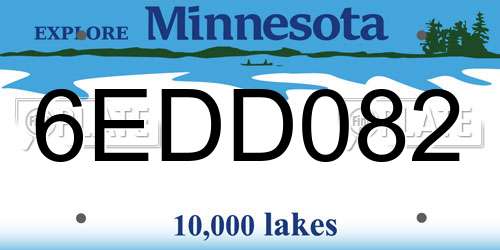 6EDD082 Minnesota License Plate
