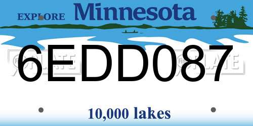 6EDD087 Minnesota License Plate