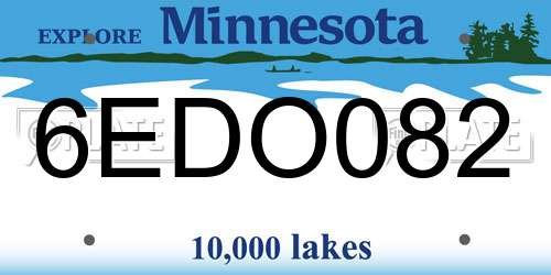 6EDO082 Minnesota License Plate