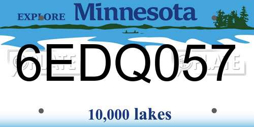 6EDQ057 Minnesota License Plate