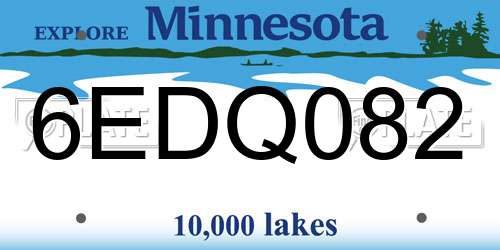 6EDQ082 Minnesota License Plate