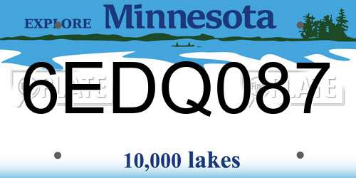 6EDQ087 Minnesota License Plate