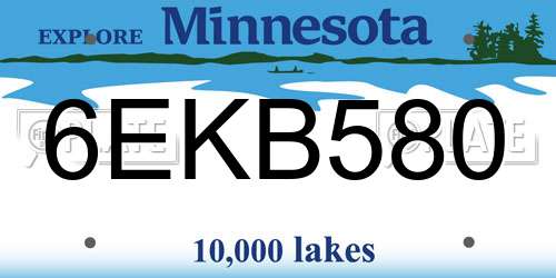 6EKB580 Minnesota License Plate