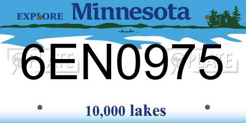 6EN0975 Minnesota License Plate