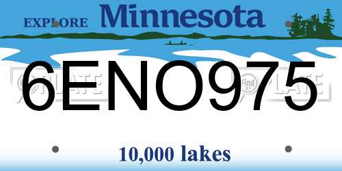 6ENO975 Minnesota License Plate
