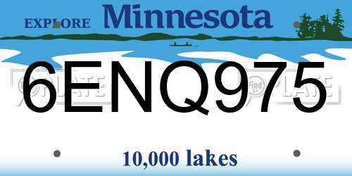 6ENQ975 Minnesota License Plate