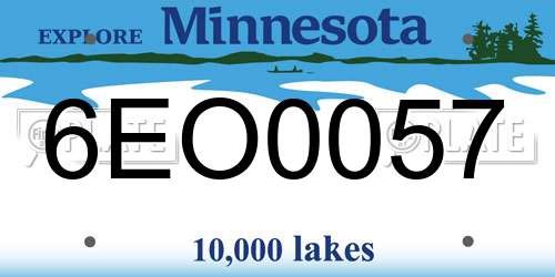 6EO0057 Minnesota License Plate