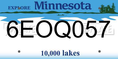 6EOQ057 Minnesota License Plate
