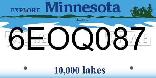 6EOQ087 Minnesota License Plate