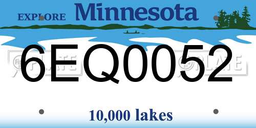 6EQ0052 Minnesota License Plate