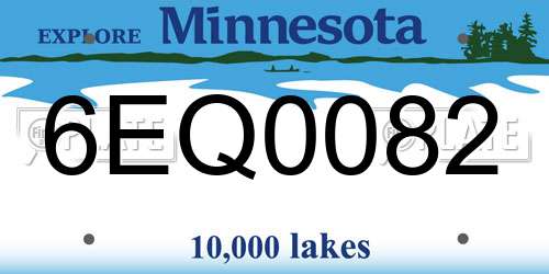 6EQ0082 Minnesota License Plate
