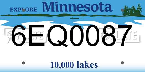 6EQ0087 Minnesota License Plate