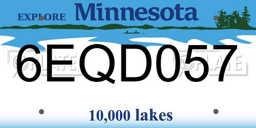6EQD057 Minnesota License Plate