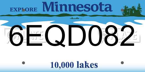 6EQD082 Minnesota License Plate
