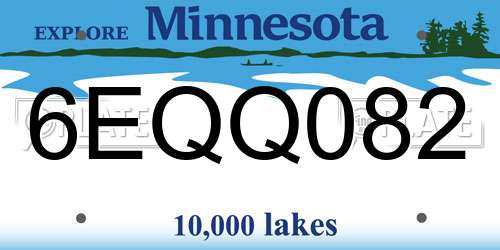 6EQQ082 Minnesota License Plate