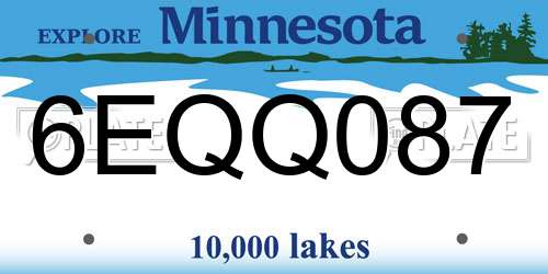 6EQQ087 Minnesota License Plate