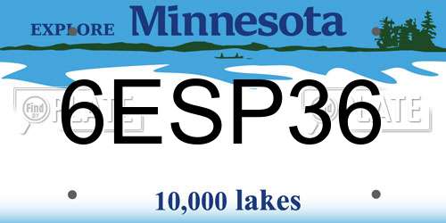 6ESP36 Minnesota License Plate