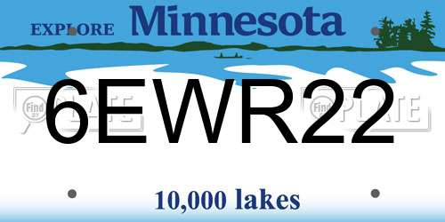 6EWR22 Minnesota License Plate