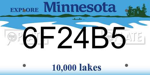 6F24B5 Minnesota License Plate