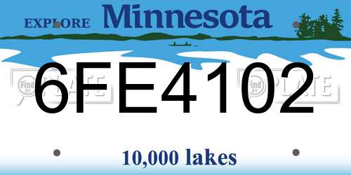 6FE4102 Minnesota License Plate