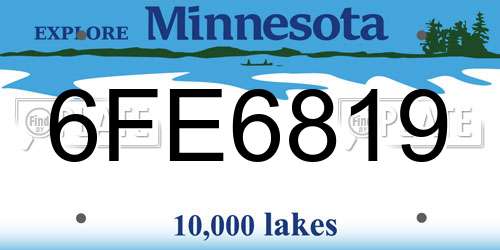6FE6819 Minnesota License Plate