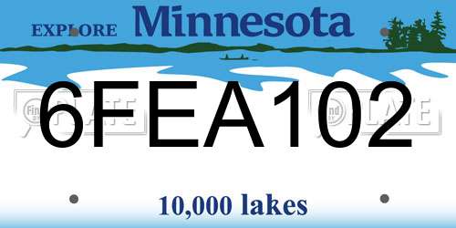 6FEA102 Minnesota License Plate