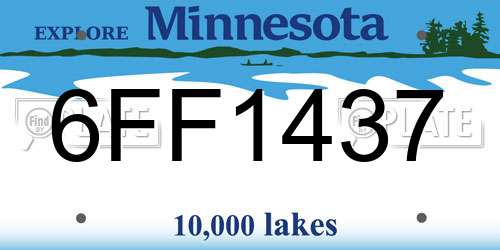 6FF1437 Minnesota License Plate