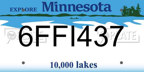 6FFI437 Minnesota License Plate