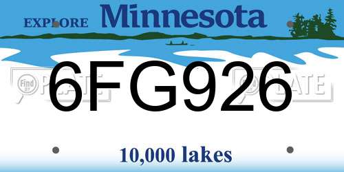 6FG926 Minnesota License Plate