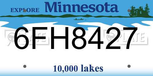 6FH8427 Minnesota License Plate