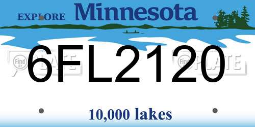 6FL2120 Minnesota License Plate