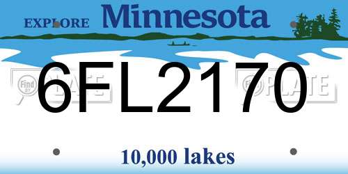 6FL2170 Minnesota License Plate