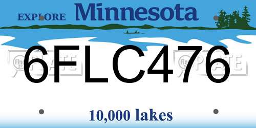 6FLC476 Minnesota License Plate