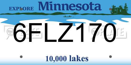 6FLZ170 Minnesota License Plate