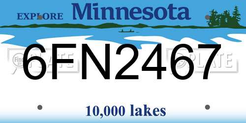6FN2467 Minnesota License Plate