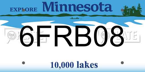 6FRB08 Minnesota License Plate