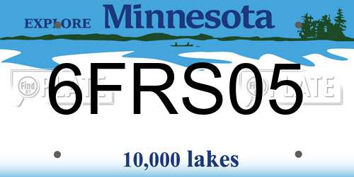6FRS05 Minnesota License Plate