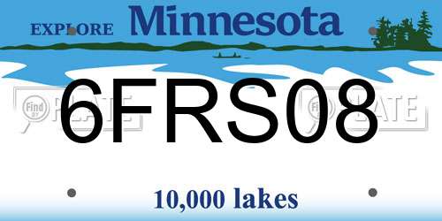 6FRS08 Minnesota License Plate