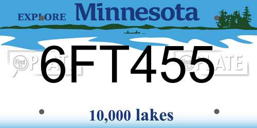 6FT455 Minnesota License Plate