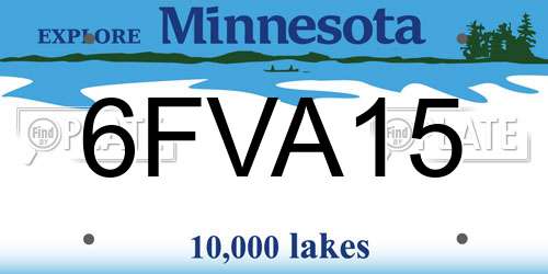 6FVA15 Minnesota License Plate
