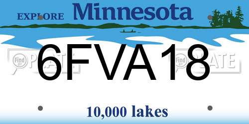 6FVA18 Minnesota License Plate