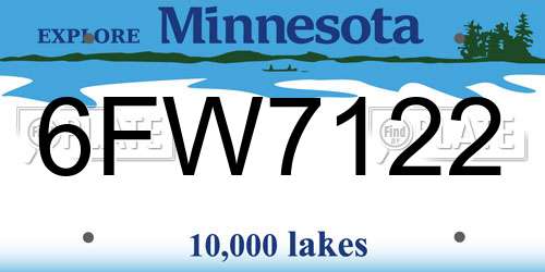 6FW7122 Minnesota License Plate
