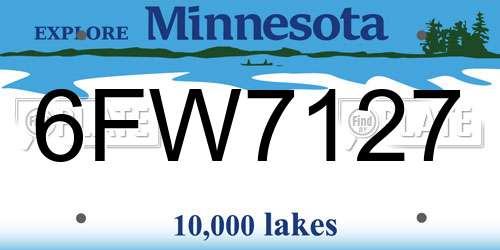 6FW7127 Minnesota License Plate